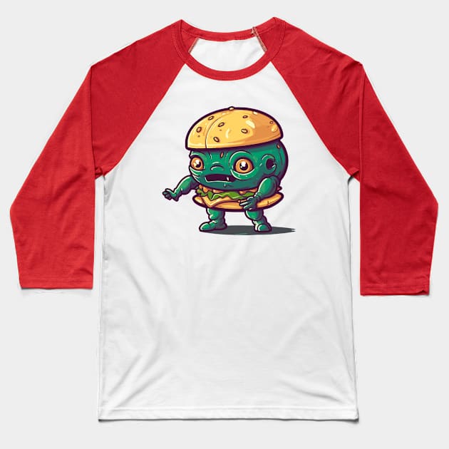 Cute Alien Sandwich Baseball T-Shirt by tatadonets